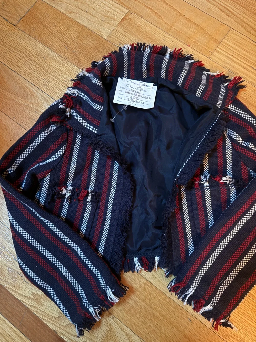 Oscar De La Renta Red and and Blue Blazer- Show Sample Fall 2018